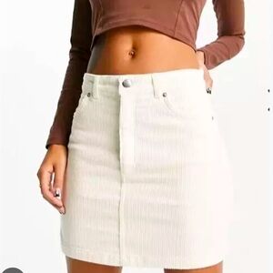 Monki corduroy mini skirt in cream - size EU 34 - US 0/2 or XS/S